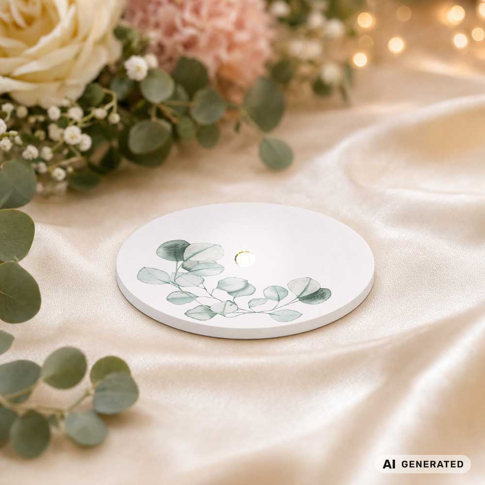 Eukalyptus LED-Untersetzer – Hochzeit – Produktfoto
