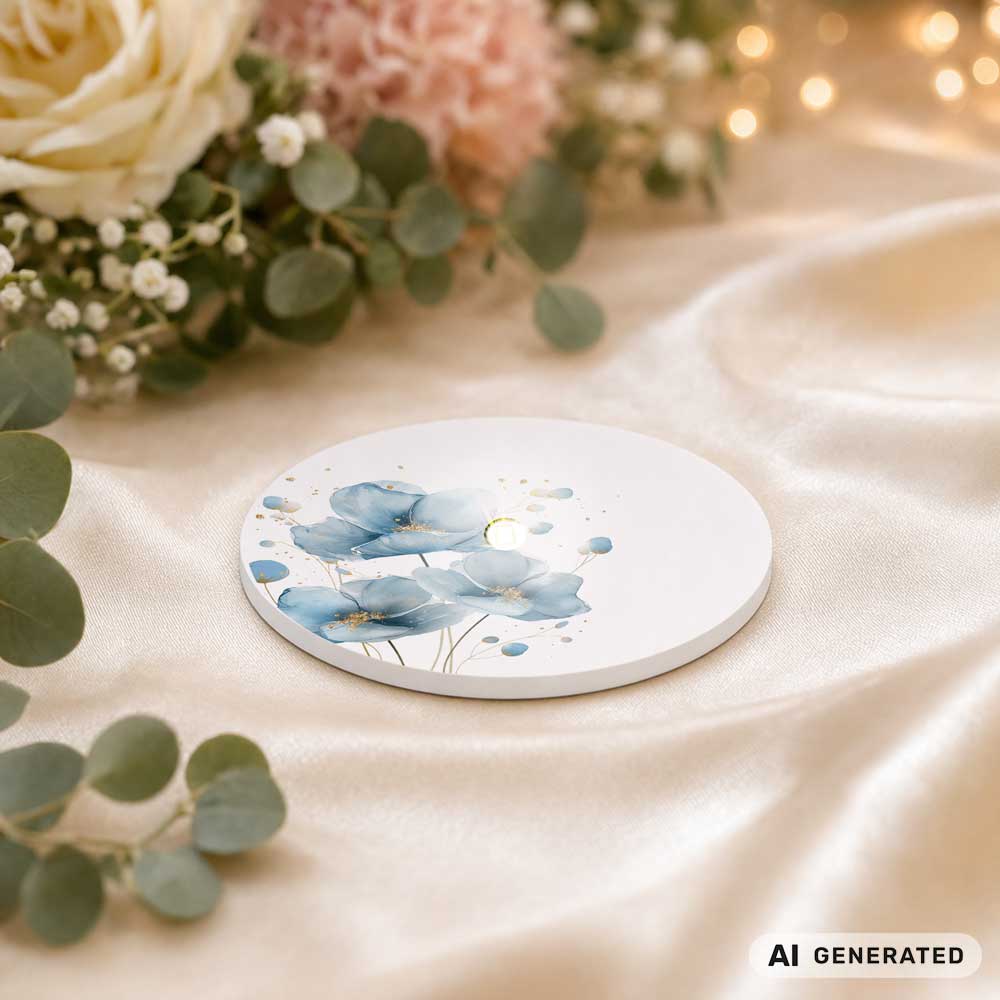 zarte Blüten LED-Untersetzer – Hochzeit – Produktfoto