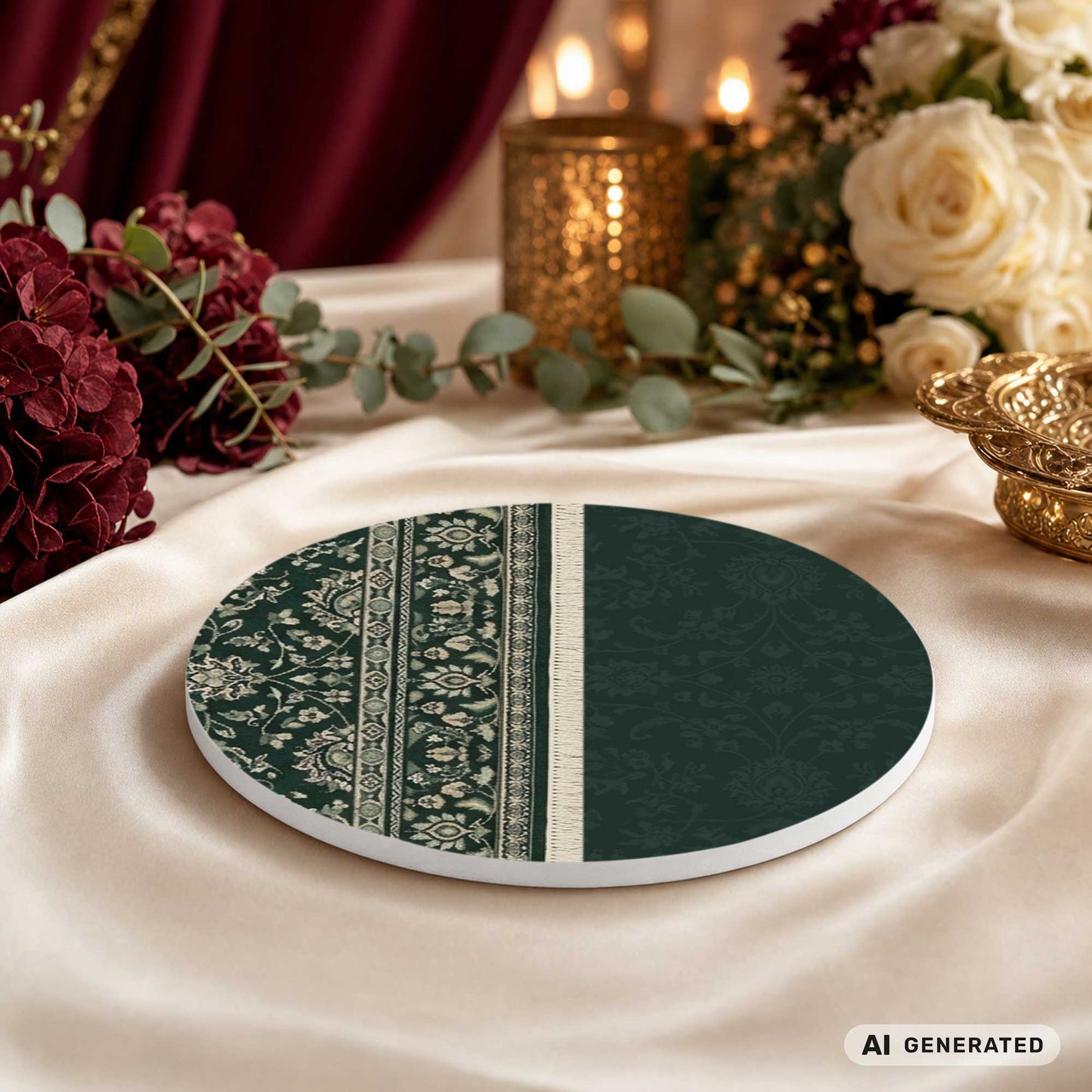 Orient grün Untersetzer – Hochzeit – Produktfoto